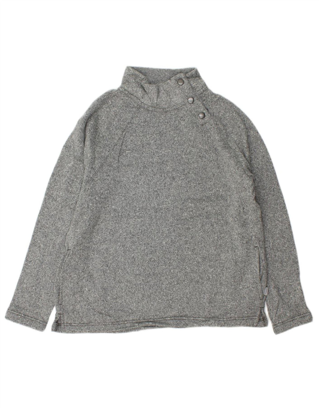 EDDIE BAUER Womens Button Neck Sweatshirt Jumper UK 16 Large Grey