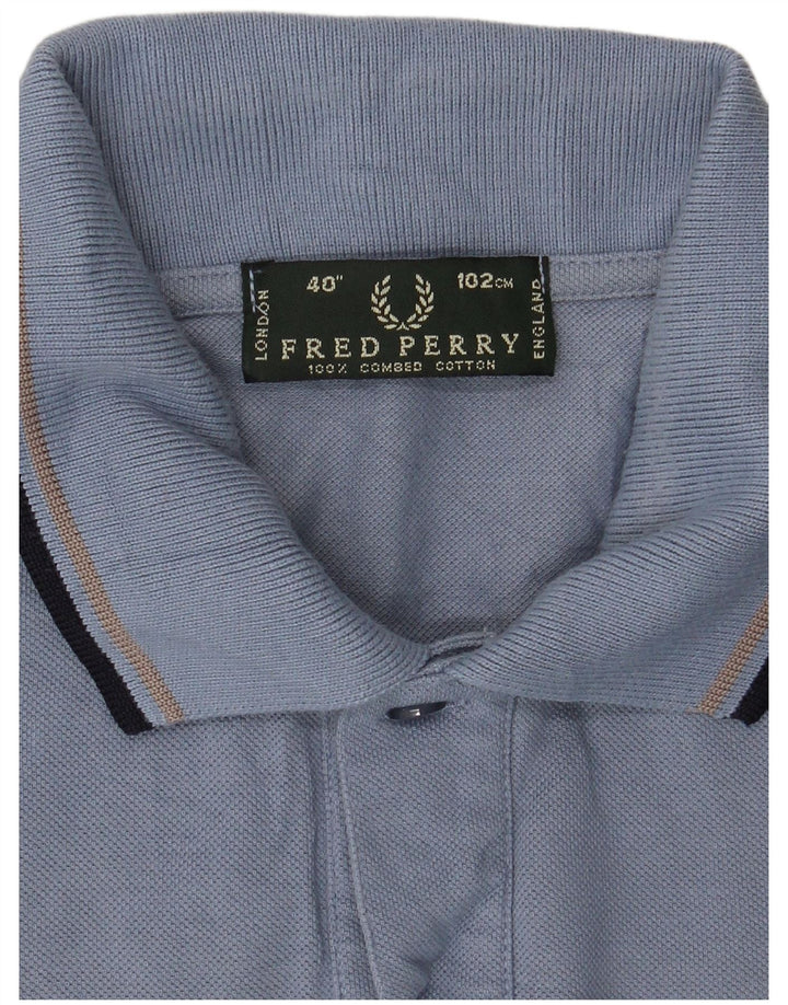 Cămașă polo Fred Perry pentru bărbați, bumbac albastru mediu
