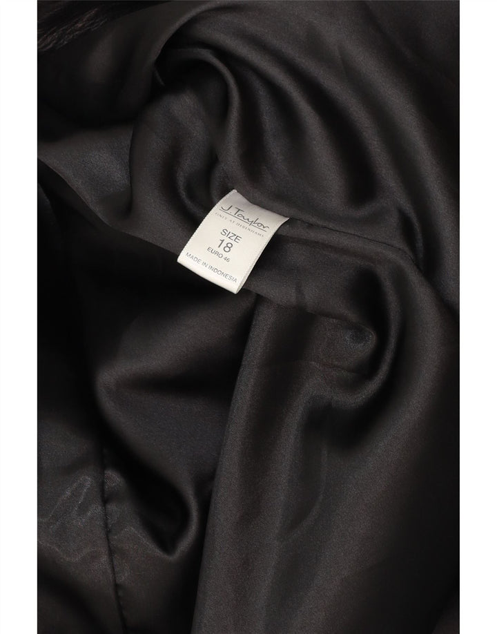 J. TAYLOR Womens Leather Coat UK 18 XL Black Leather Vintage J. Taylor and Second-Hand J. Taylor from Messina Hembry 