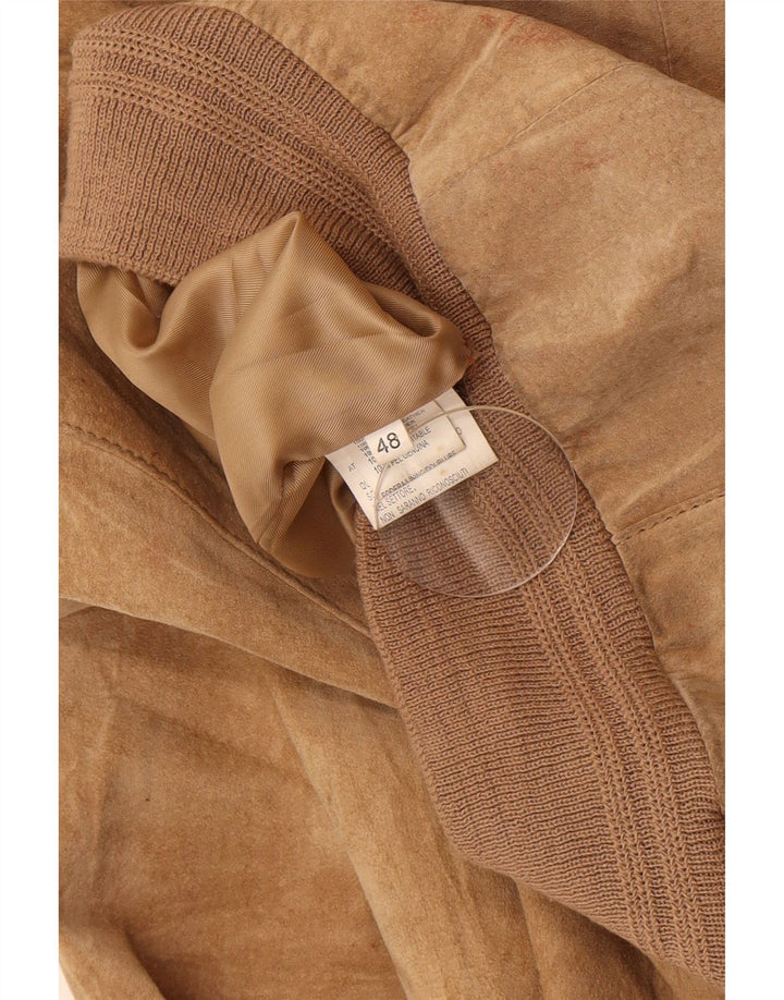 Bomber Vintage pentru bărbați din piele intoarsa EU 48 Medium Beige Piele