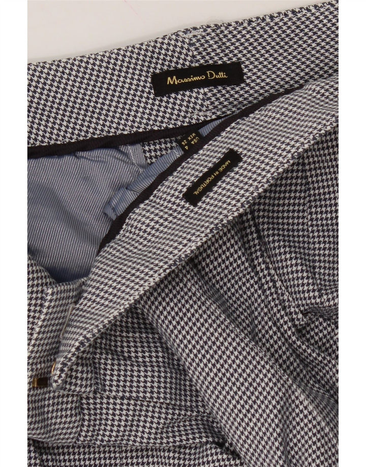 MASSIMO DUTTI Womens Chino Trousers US 4 Small W26 L25 Grey Houndstooth Vintage Massimo Dutti and Second-Hand Massimo Dutti from Messina Hembry 