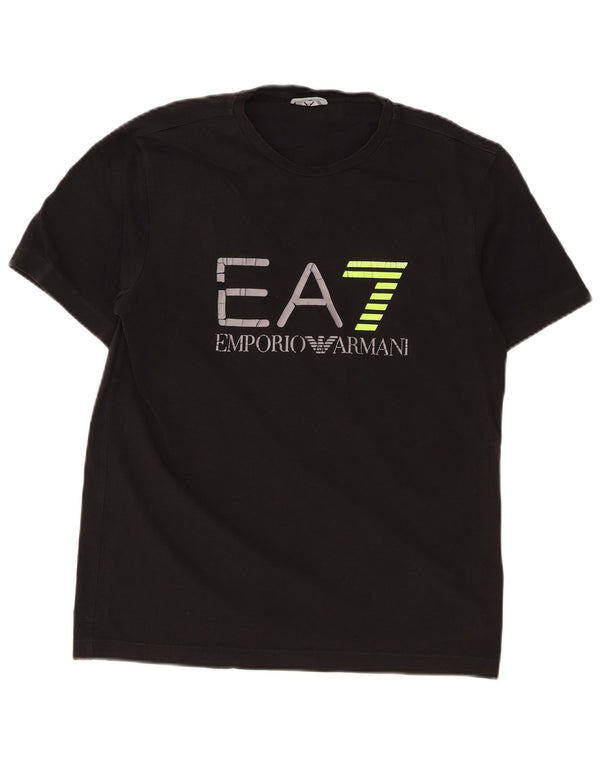 Tricou cu grafic pentru bărbați Emporio Armani Top Medium Black Bumbac