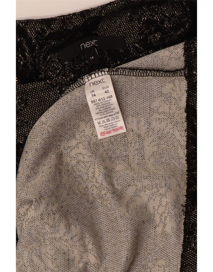 NEXT Rochie schimbătoare cu mânecă lungă pentru femei UK 14 Medium Gri Floral Viscose