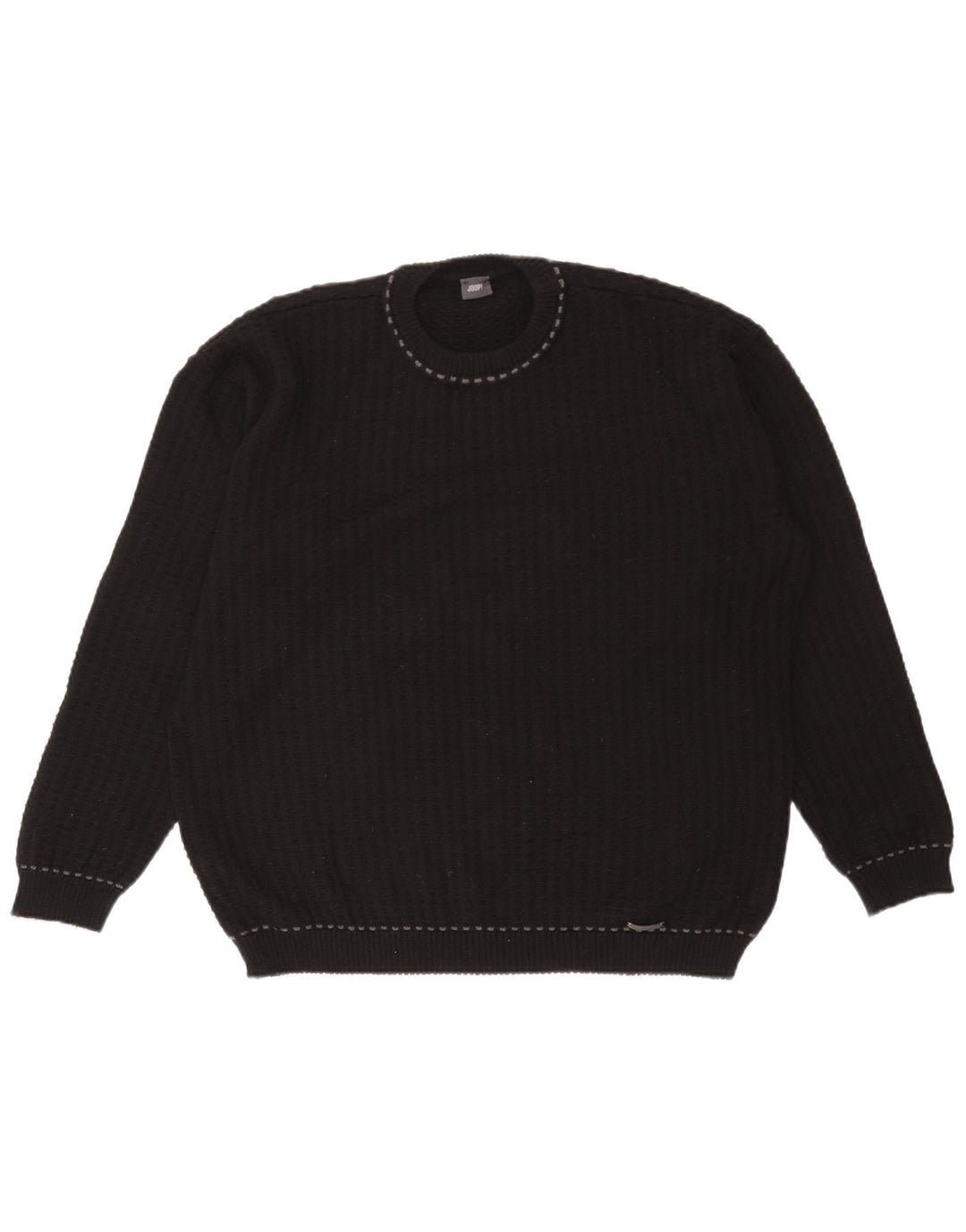 Pulover Joop pentru bărbați cu gât roșu EU 56 XL Lână neagră