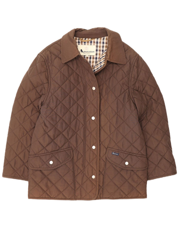 Jachetă matlasată pentru femei Aquascutum UK 16 mare, maro, nailon