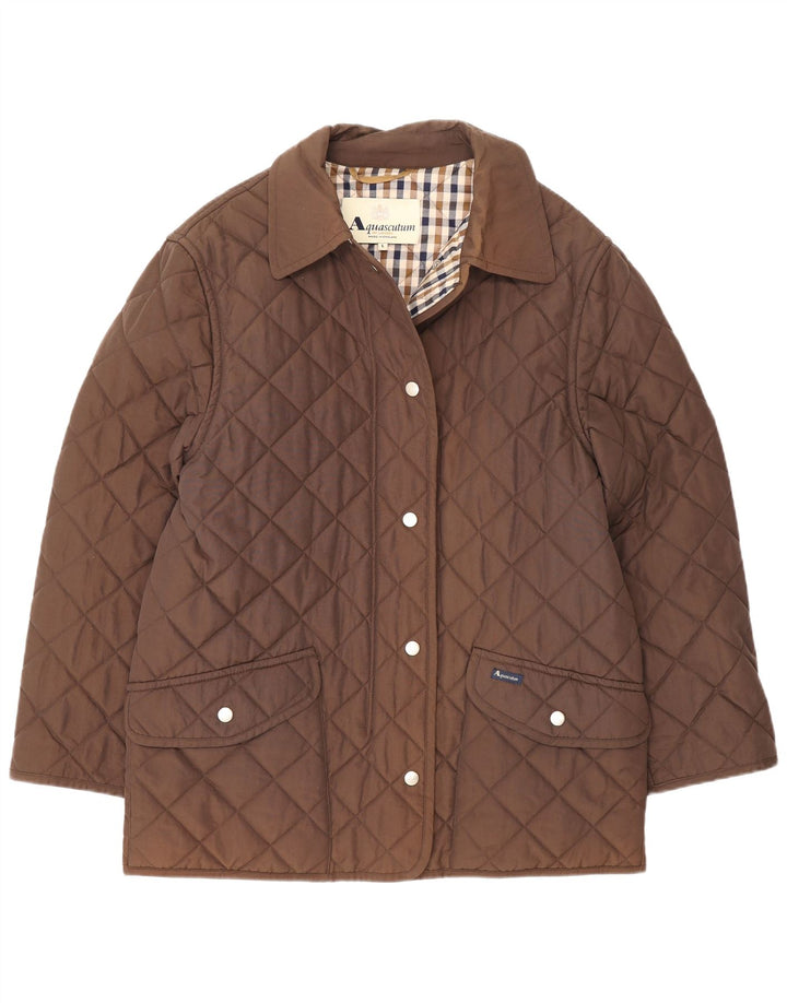 Jachetă matlasată pentru femei Aquascutum UK 16 mare, maro, nailon
