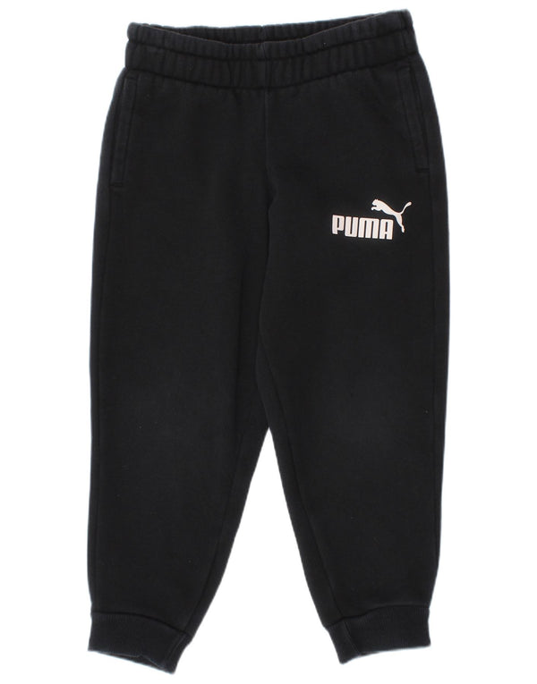 Puma Băieți Pantaloni De Trening Grafic Joggeri 4-5 Ani Bumbac Negru
