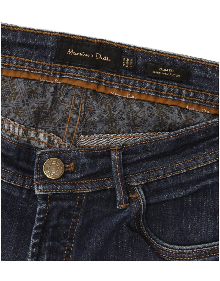 Blugi slim pentru bărbați Massimo Dutti EU 40 Medium W31 L30 Albastru