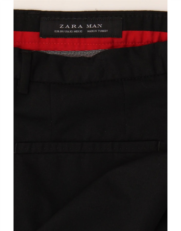 ZARA Mens Slim Suit Trousers EU 38 Small W30 L33 Black Vintage Zara and Second-Hand Zara from Messina Hembry 