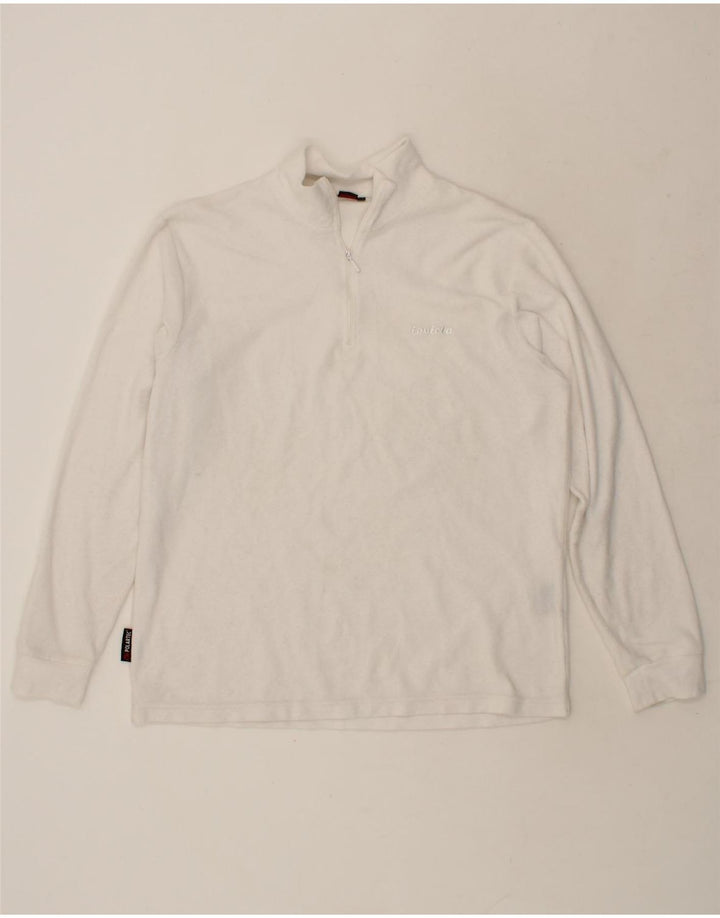 INVICTA Mens Zip Neck Fleece Jumper XL White Polyester Vintage Invicta and Second-Hand Invicta from Messina Hembry 