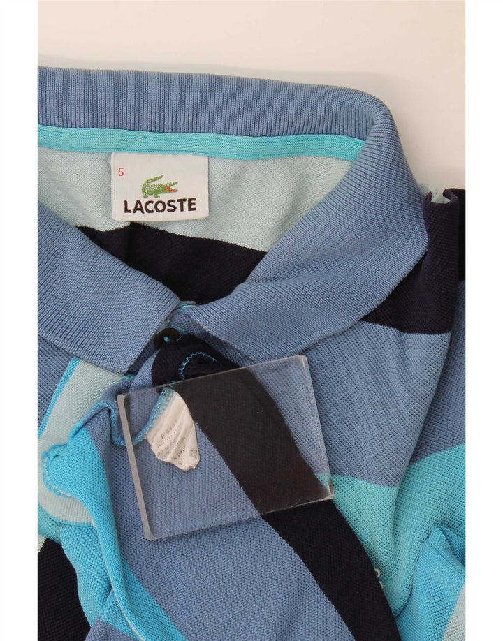 Tricou polo Lacoste pentru bărbați mărimea 5 mare, bumbac cu dungi multicolore