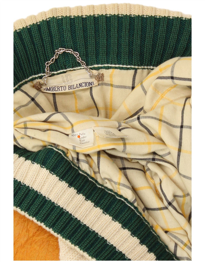 Umberto Bilancioni Jachetă pentru bărbați UK 40, mare, galbenă, din piele color bloc