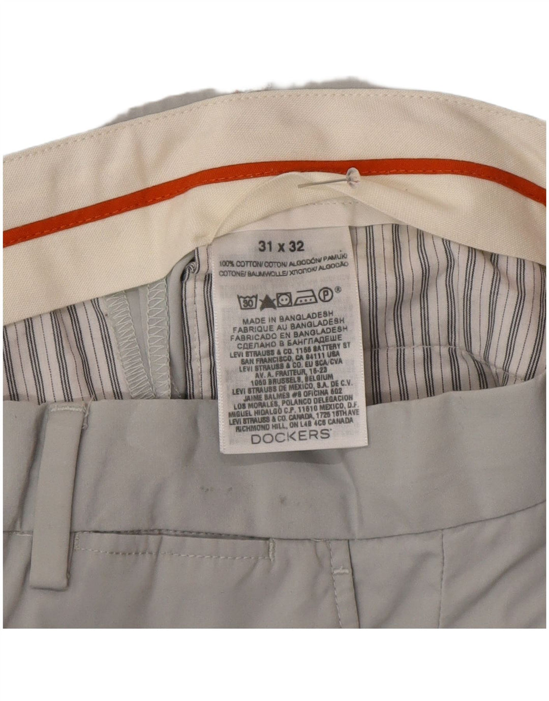 Pantaloni Chino Drepți Dockers pentru bărbați L31 L32 bumbac gri