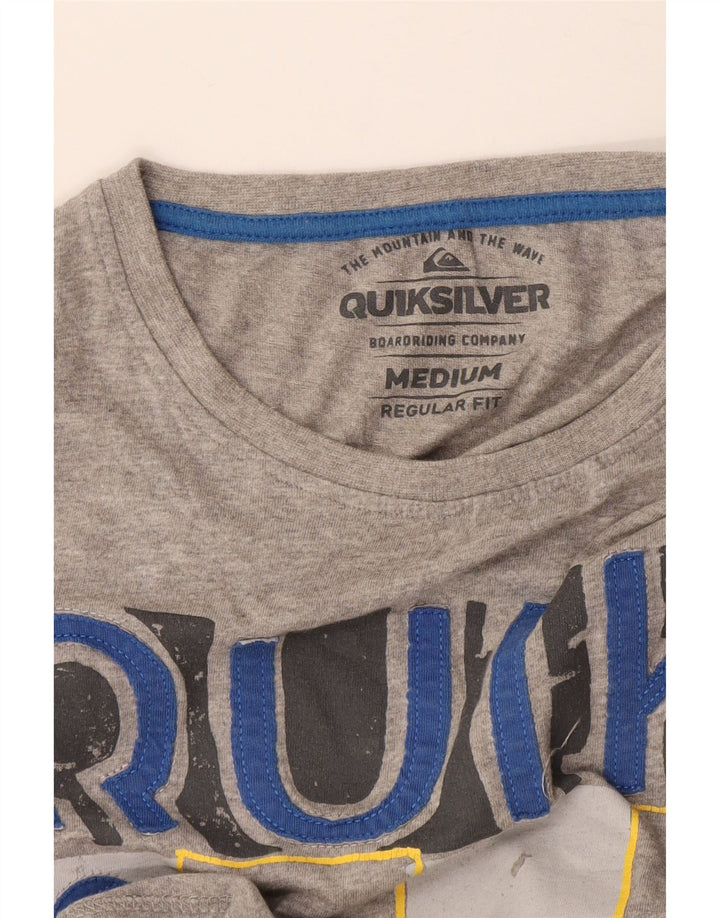 Tricou grafic Quiksilver pentru bărbați, cu croială normală, top, gri mediu