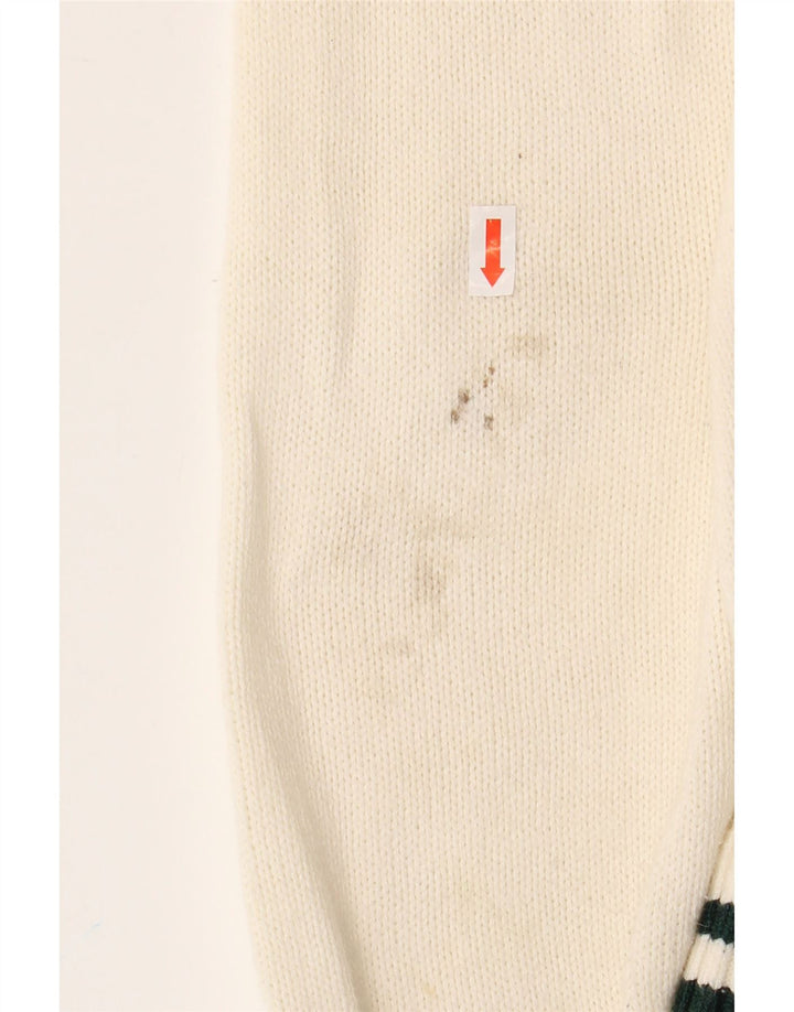 Pulover pentru femei HOLLISTER boxy supradimensionat cu gâtul turnat UK 6 XS alb