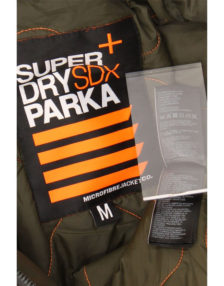 Jachetă parka cu glugă pentru bărbați SUPERDRY UK 38 Poliester kaki mediu