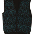 Cardigan Vintage fără mâneci pentru bărbați, mediu negru, geometric