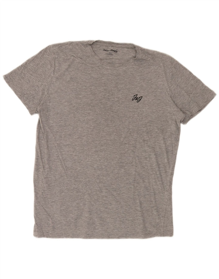 JACK & JONES Tricou pentru bărbați Top mare, gri, viscoză