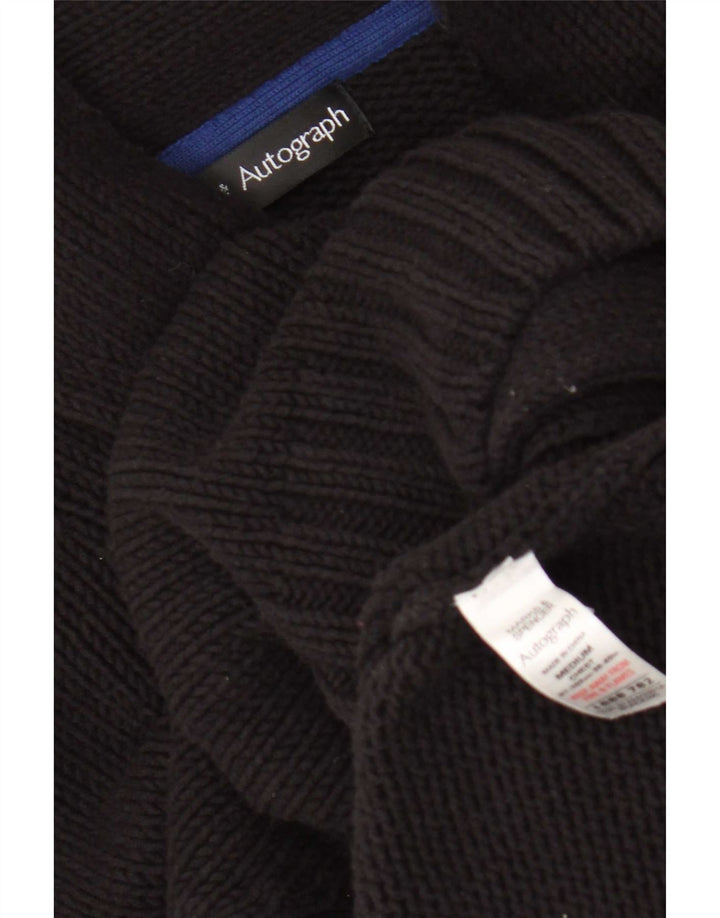Pulover cardigan cu autograf pentru bărbați Marks & Spencer UK 38/40 mediu negru