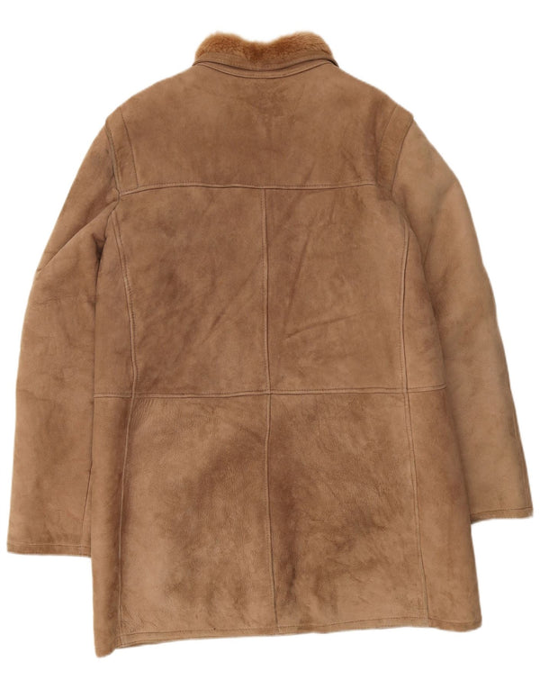 Jachetă vintage pentru bărbați din shearling IT 54 2XL maro