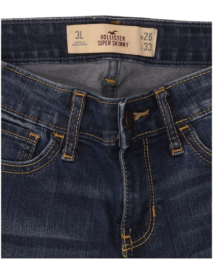 Blugi super skinny pentru femei HOLLISTER W26 L33 bumbac albastru