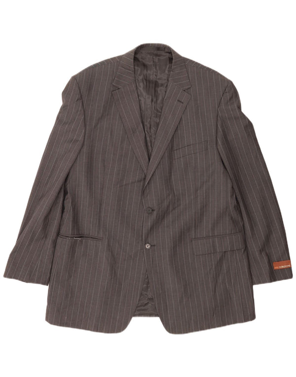Jachetă pentru bărbați Marks & Spencer, cu 2 nasturi, UK 46 XL, lână gri cu dungi