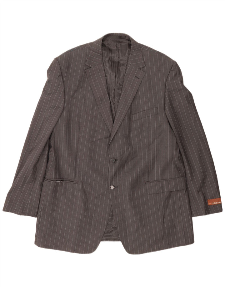 Jachetă pentru bărbați Marks & Spencer, cu 2 nasturi, UK 46 XL, lână gri cu dungi