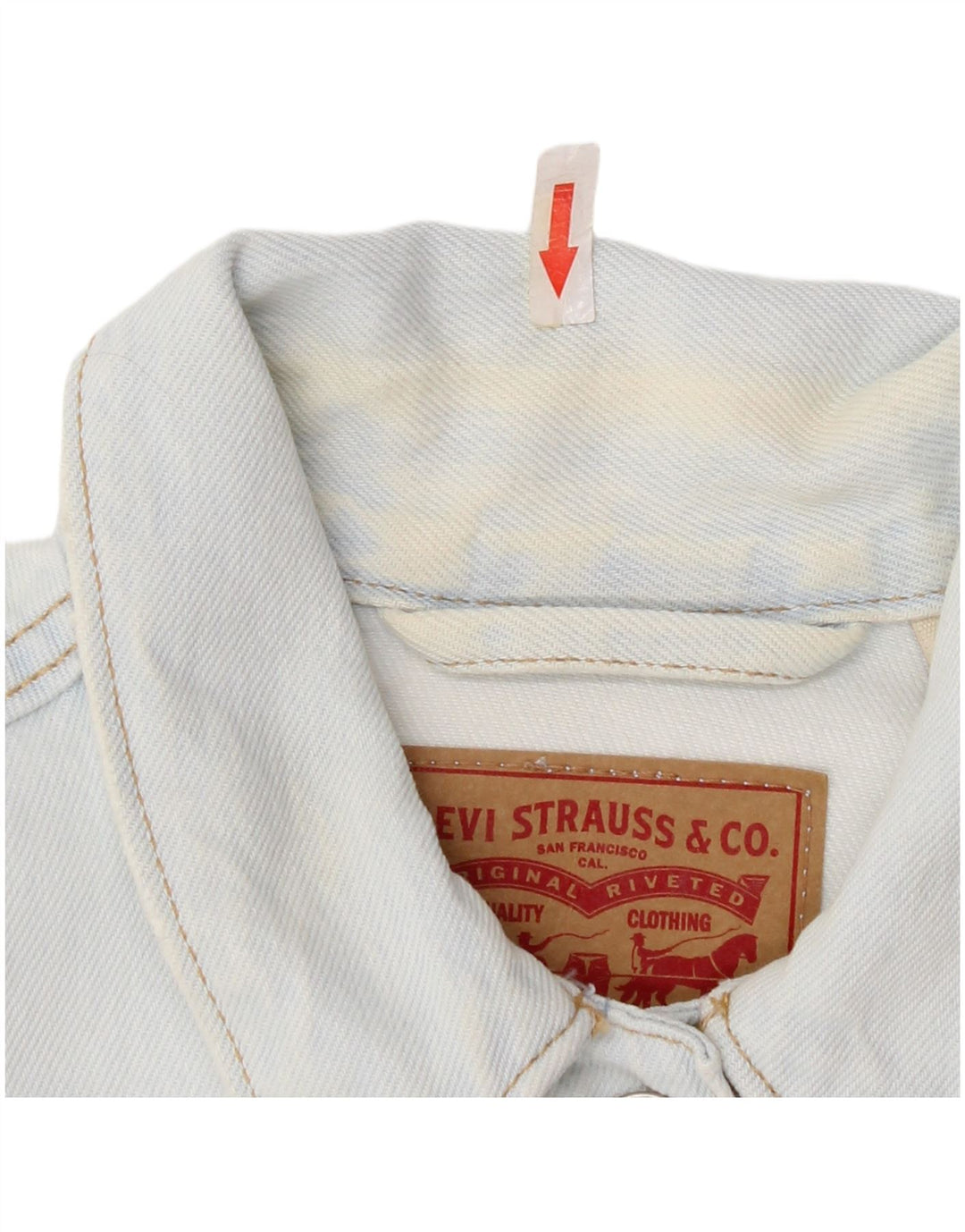 Jachetă Levi's Crop Denim UK 12 Bumbac albastru mediu