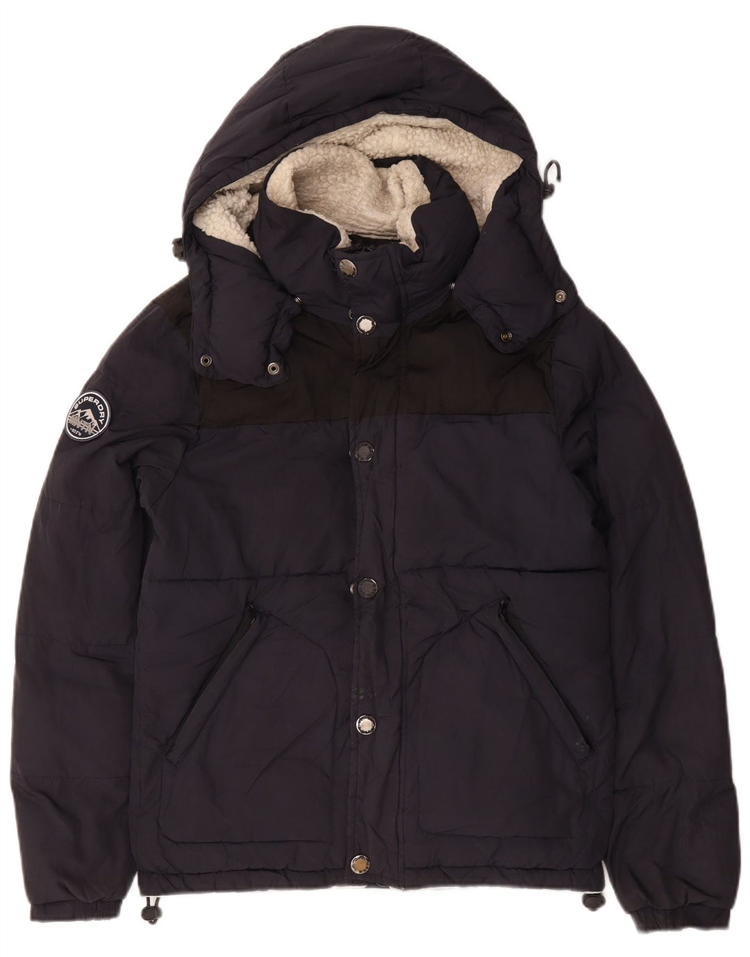 Jachetă căptușită cu glugă Superdry pentru bărbați Marea Britanie 36 Poliester bleumarin mic