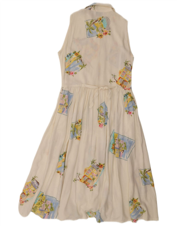 Rochie cămașă maxi fără mâneci pentru femei Together UK 12 Medium White Patchwork