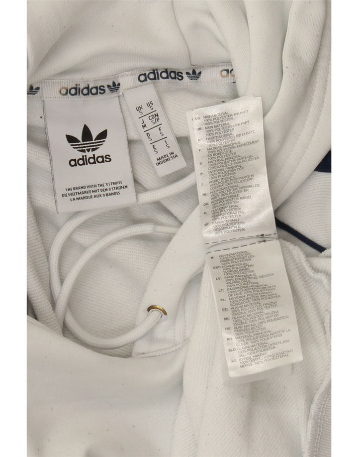 ADIDAS Mens Hoodie Jumper Small White Polyester Vintage Adidas and Second-Hand Adidas from Messina Hembry 