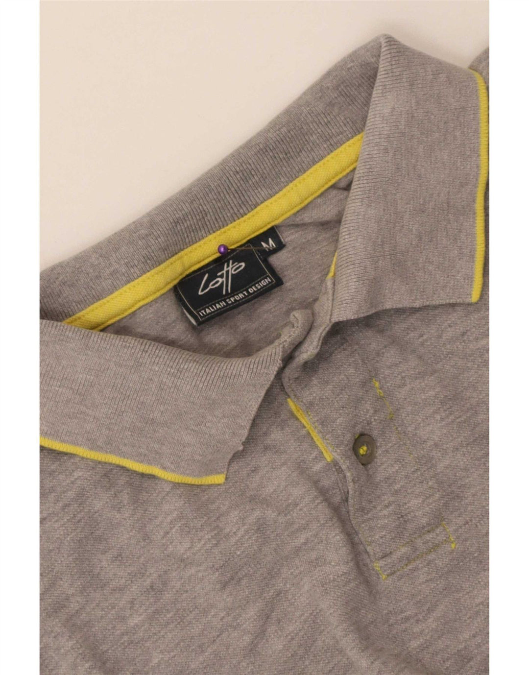 Tricou polo pentru bărbați Lotto, gri mediu în dungi
