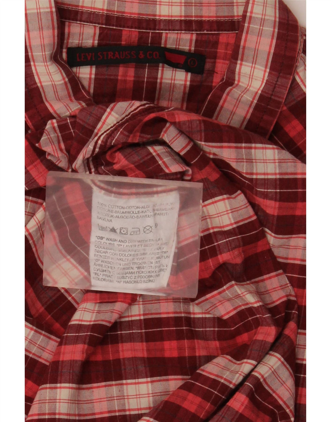 Cămașă Western pentru bărbați Levi's, bumbac cu carouri mari, roșii