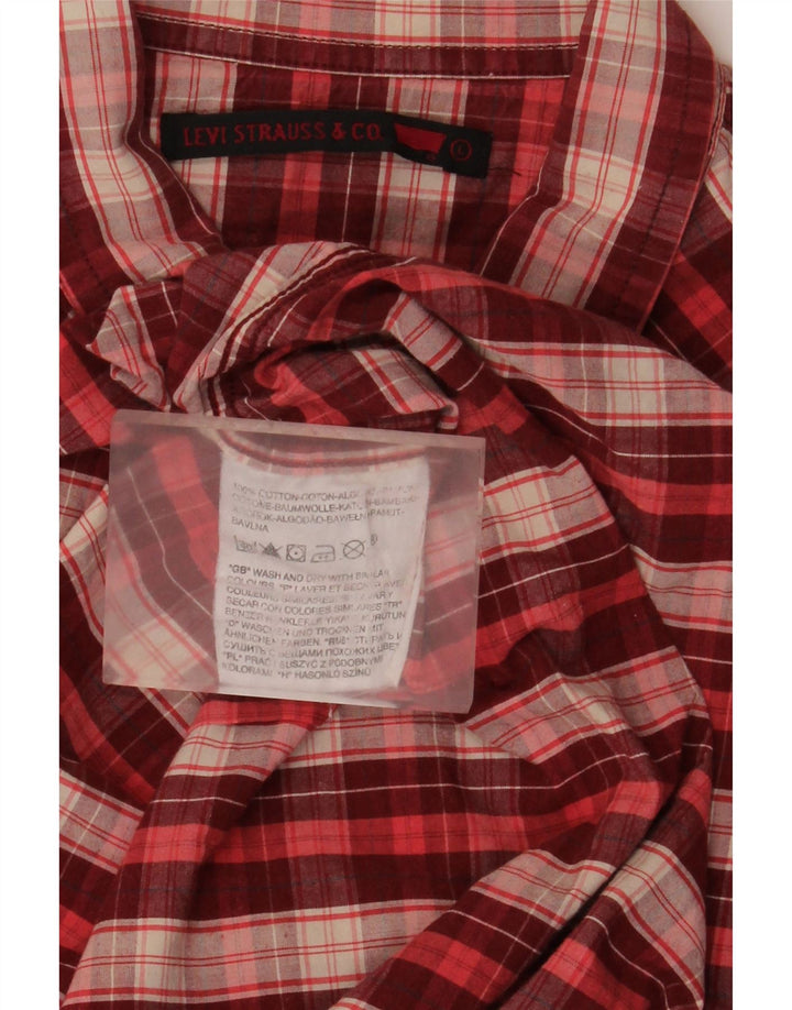 Cămașă Western pentru bărbați Levi's, bumbac cu carouri mari, roșii