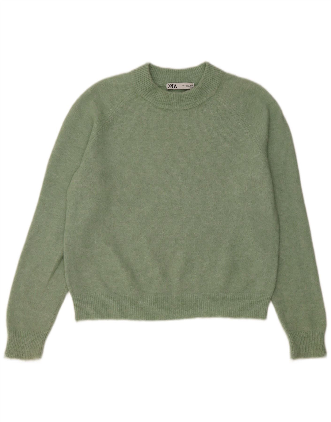 Pulover supradimensionat pentru femei Zara, cu gâtul turn, UK 10, verde, mic
