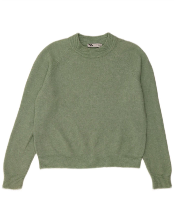 Pulover supradimensionat pentru femei Zara, cu gâtul turn, UK 10, verde, mic