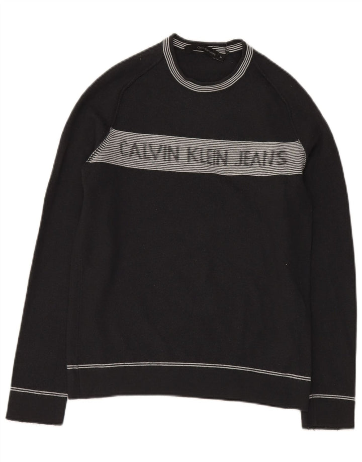 CALVIN KLEIN JEANS Pulover pentru femei cu decolteu rotund UK 10 Mic Gri