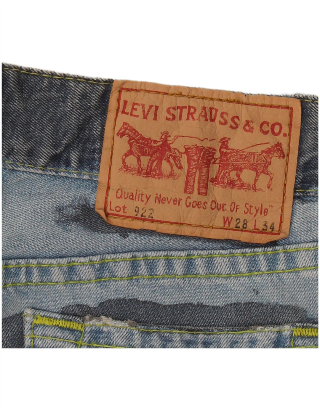 Blugi drepti pentru femei Levi's 922 W28 L30 Bumbac albastru