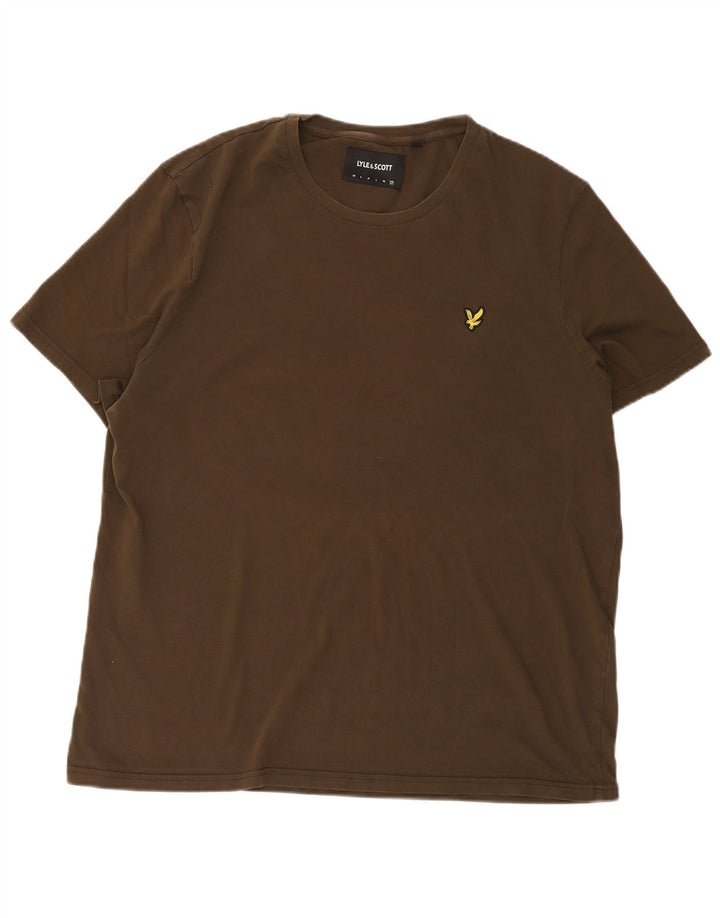 Tricou pentru bărbați Lyle & Scott Top 2XL Kaki Bumbac