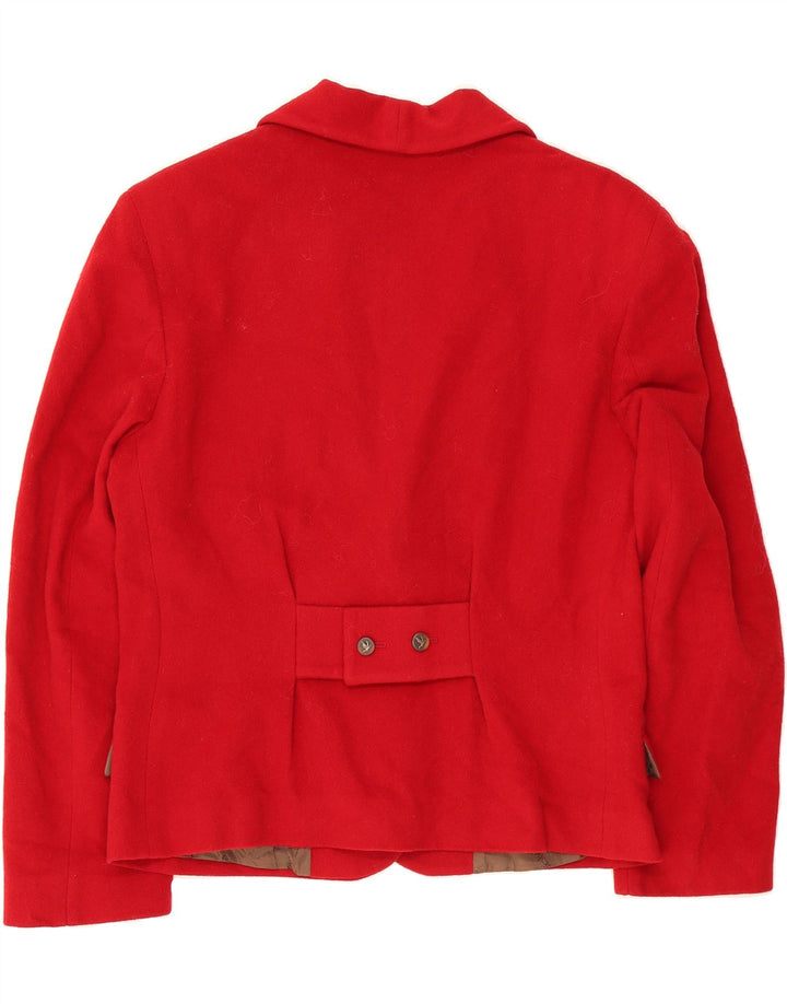 BROOKSFIELD Womens 2 Button Blazer Jacket IT 46 Large Red Wool Vintage Brooksfield and Second-Hand Brooksfield from Messina Hembry 