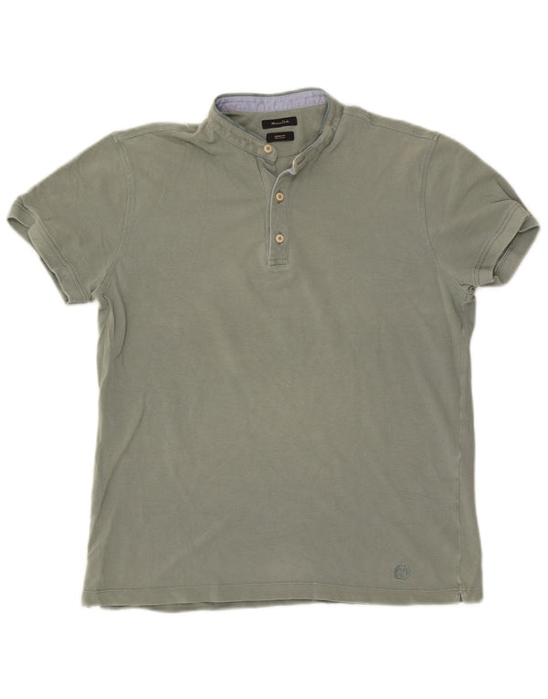 Cămașă polo Massimo Dutti pentru bărbați, cu o formă casual, verde mediu