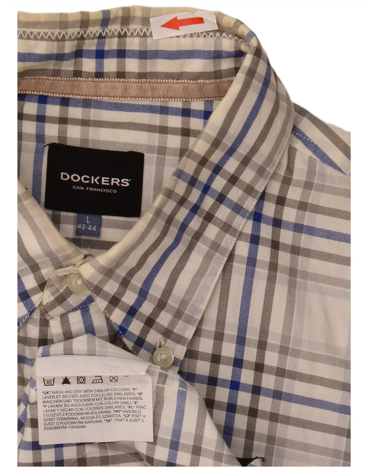 Cămașă Dockers pentru bărbați, mărimea 42/44, mare, multicoloră, din bumbac cu carouri