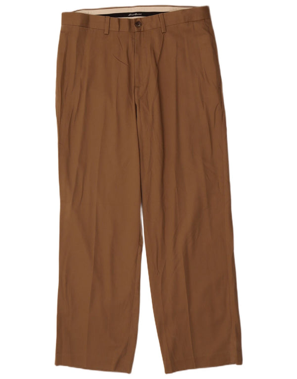 Pantaloni chino drepți pentru bărbați Eddie Bauer L33 L30 bumbac maro