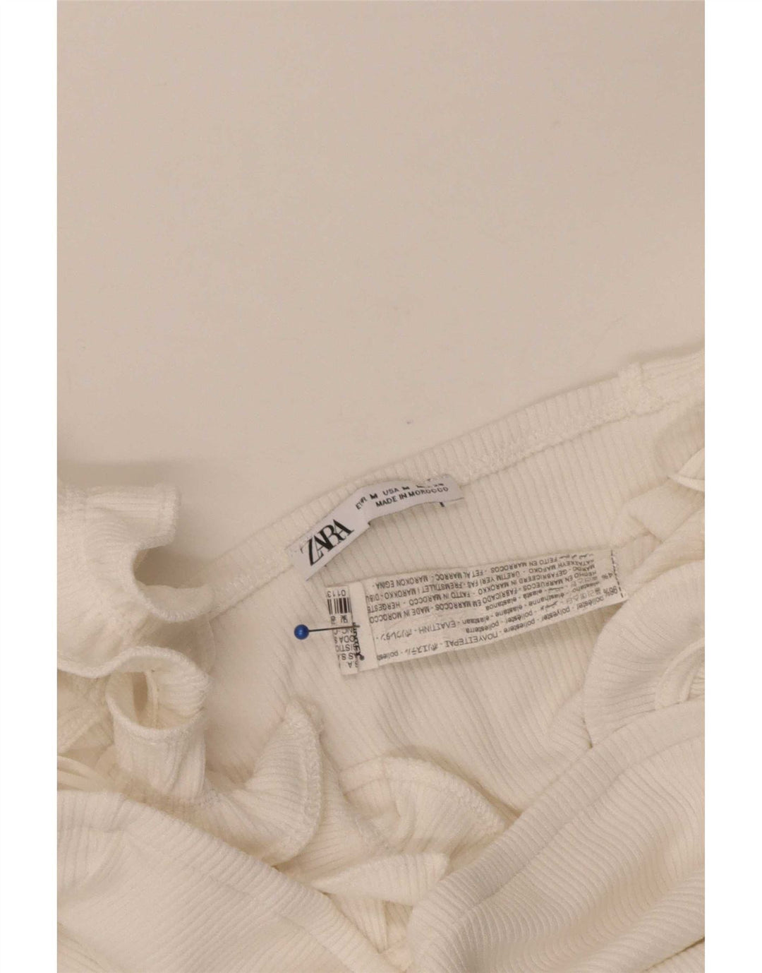 Crop Top pentru femei Zara UK 12 Poliester alb mediu