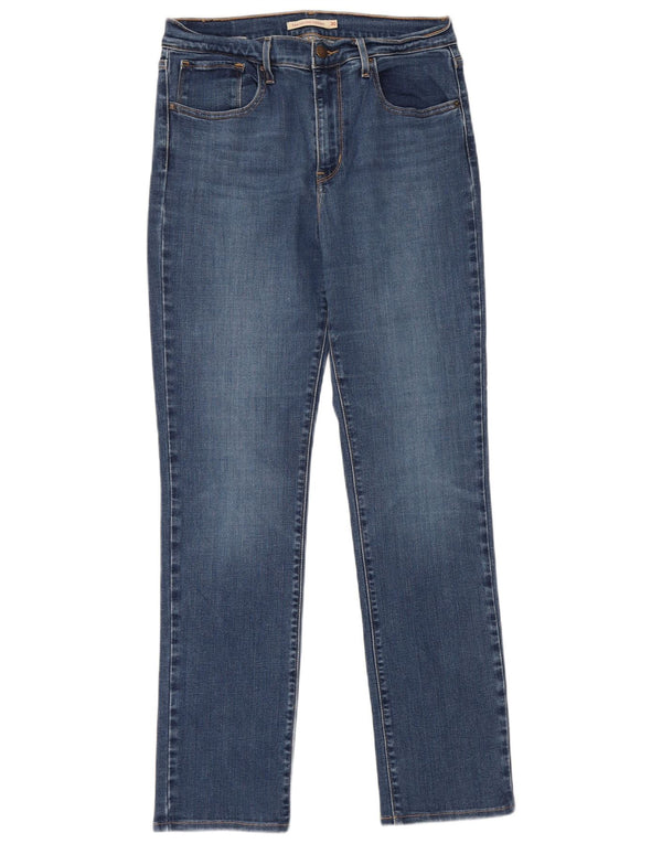 Blugi drepti cu talie mare Levi's 724, L30 L32, bumbac albastru