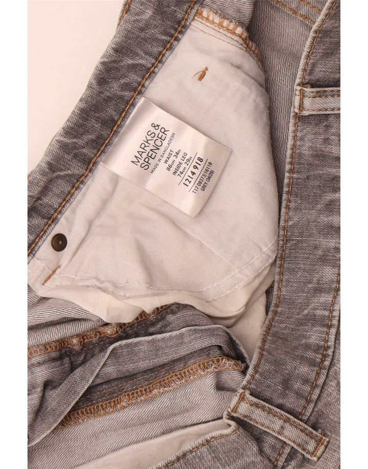 Blugi drepți pentru bărbați Marks & Spencer Blue Harbour W34 L29 bumbac gri