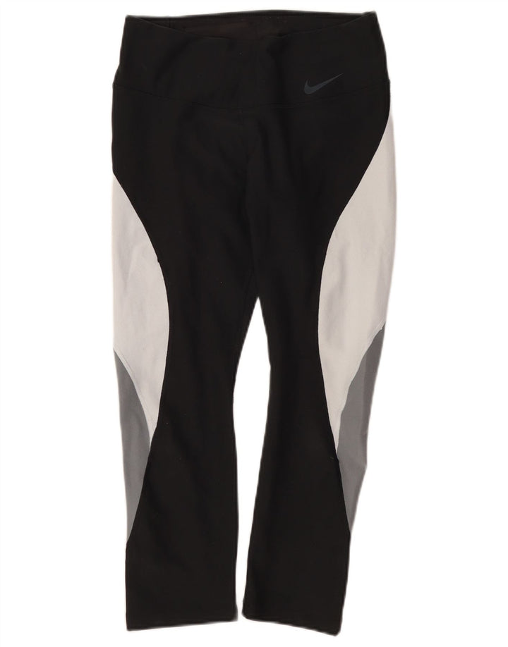 Leggings capri Nike Dri Fit pentru femei UK 10 Mic, negru, poliester color bloc