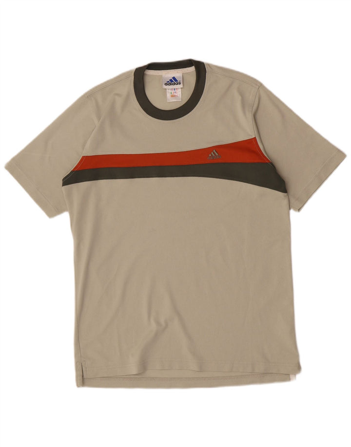 Tricou pentru bărbați Adidas Top Mediu Bej Poliester Bloc de culoare