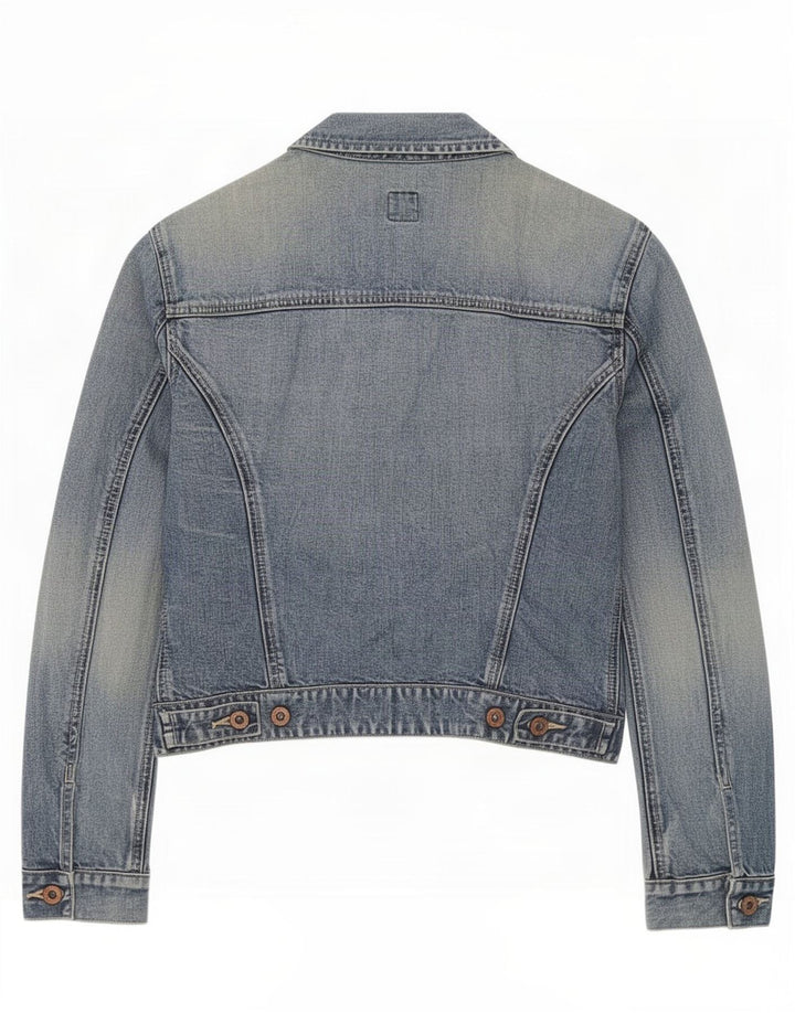 Jachetă de denim crop pentru femei Gap UK 10 Small Blue Bumbac