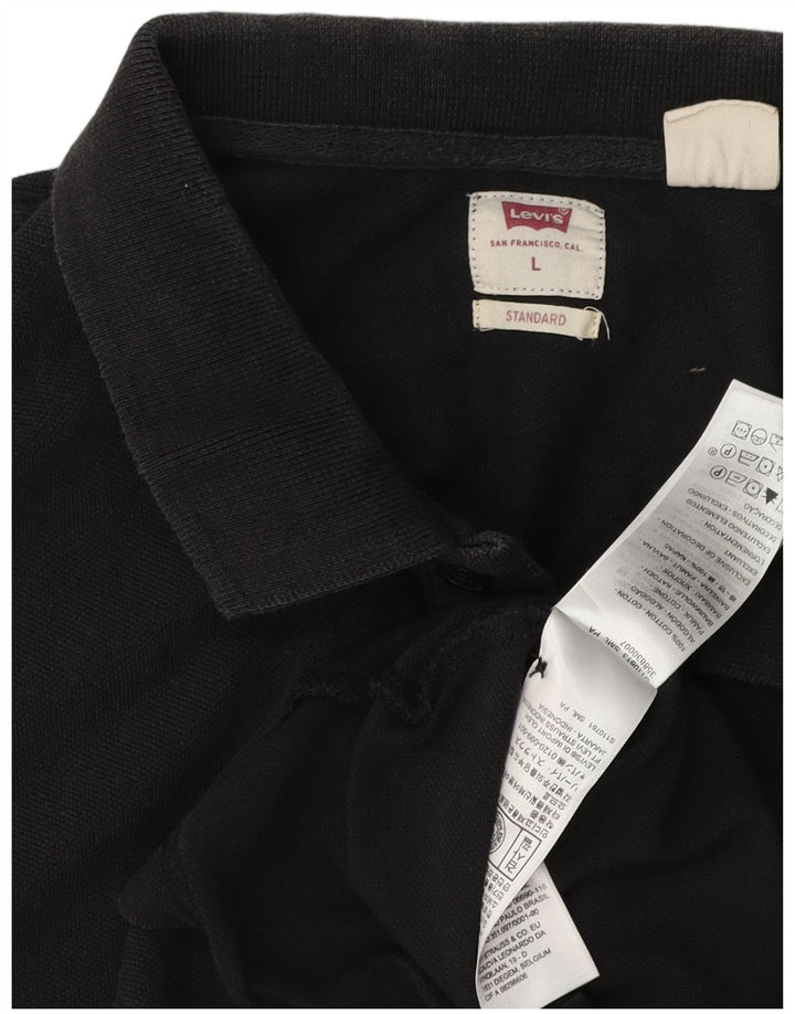 Tricou polo standard pentru bărbați Levi's, mare, negru, bumbac